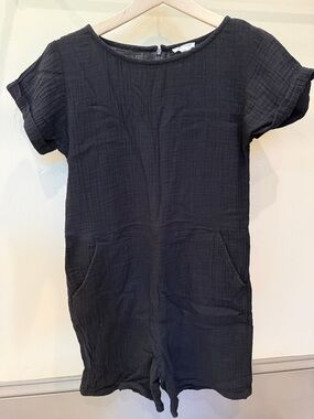 Eileen Fisher organic cotton Short Sleeve Romper with Front Pockets